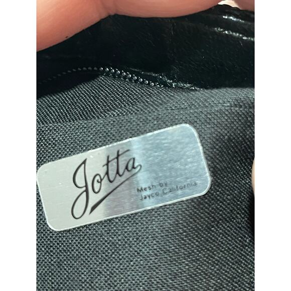 VTG Jotta Womens Mesh Metal Shoulder Evening Bag Black White Purse 1980s Fancy - Picture 5 of 13